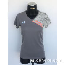 Camiseta de deporte de punto gris de buena calidad